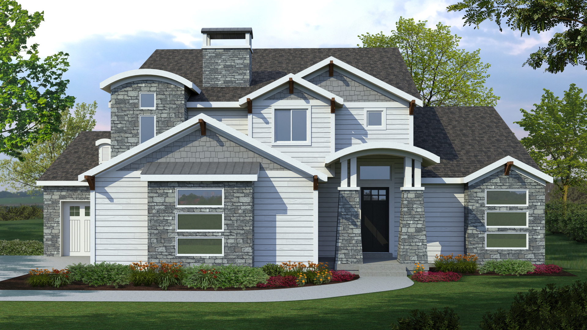 Draper Modern Craftsman Custom Home Plan