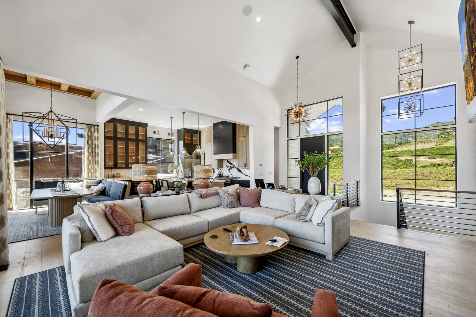 Living Room of SkyRidge Custom Home 1612 Leo Ct Park City UT