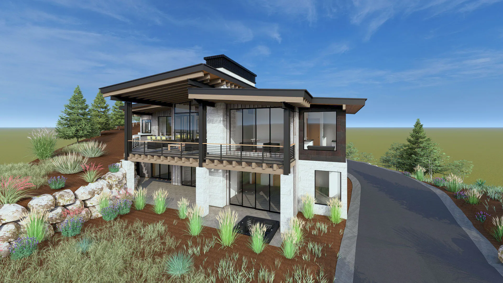 Side of Reservoir View Custom Home in Tuhaye